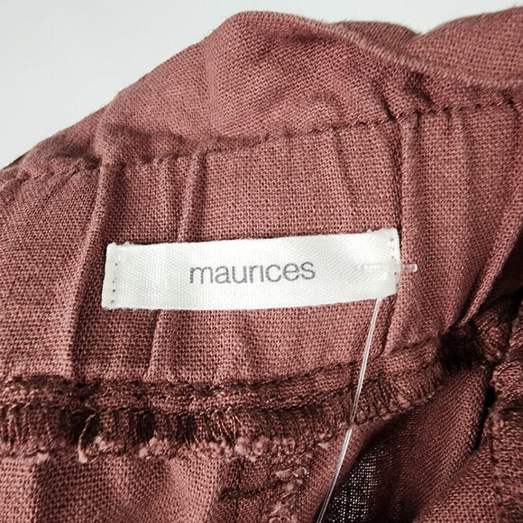 Maurices Dusty Rose Paper Bag Waist Belted Pants Size M - Picture 7 of 9